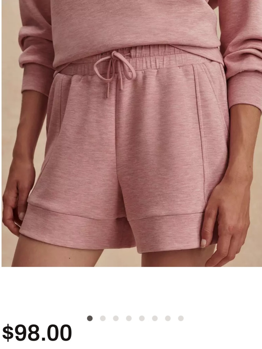 NWOT Varley Atrium Shorts in Dusty Rose